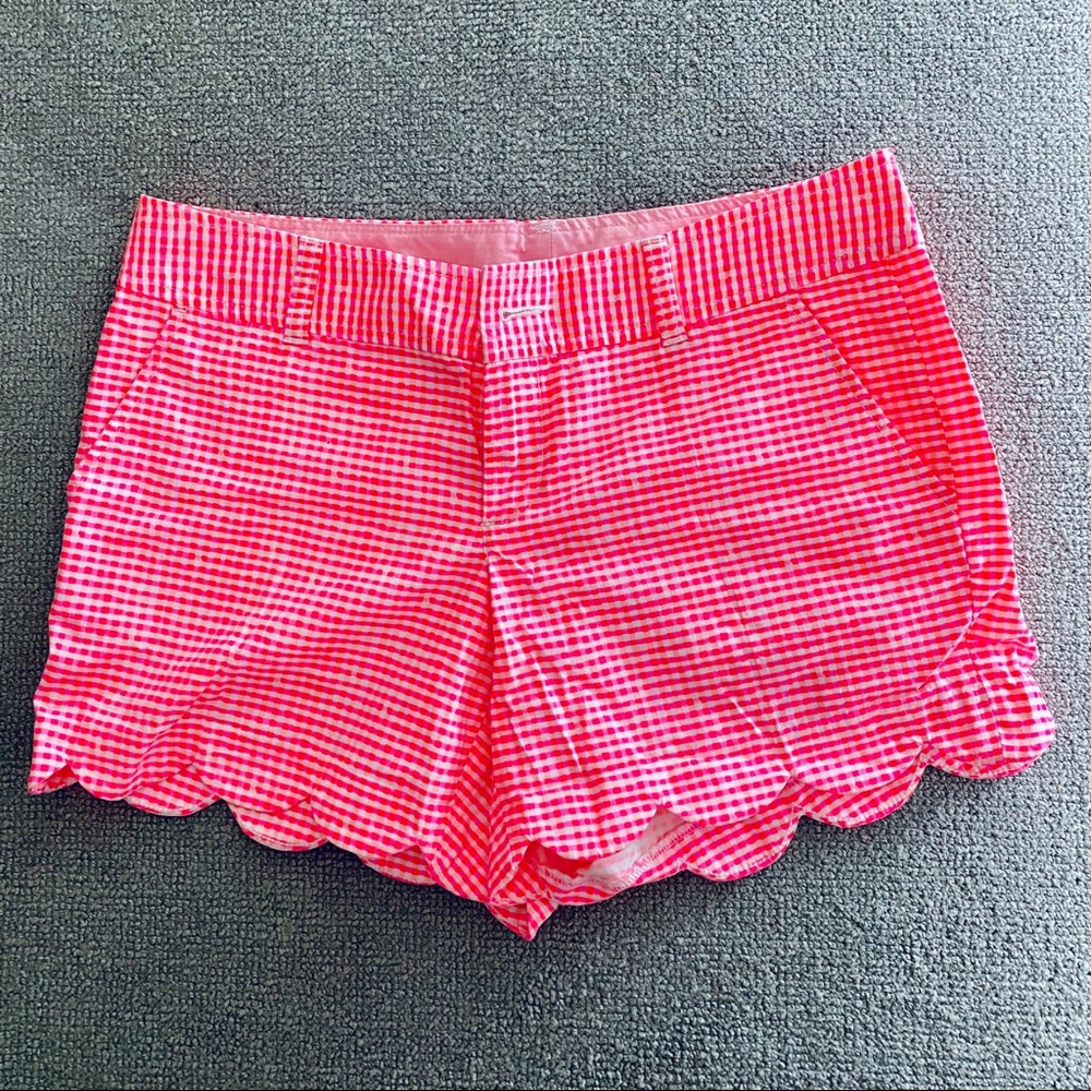Lily Pulitzer Gingham Buttercup Scallop Shorts